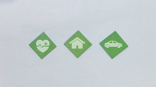 Secure your well-being with health, home, and auto insurance icons representing a safe, protected, and worry-free future.