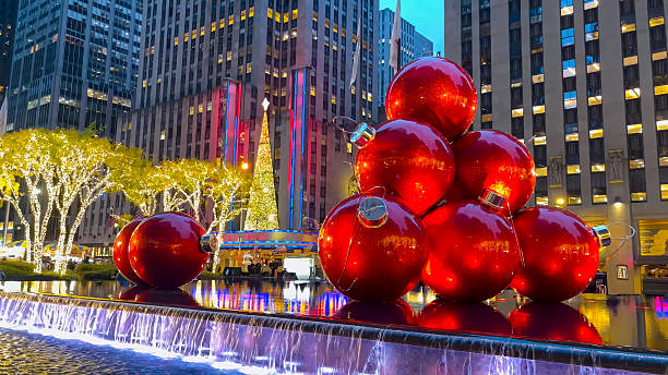 istock Giant Christmas balls on display in public areas 2247224217