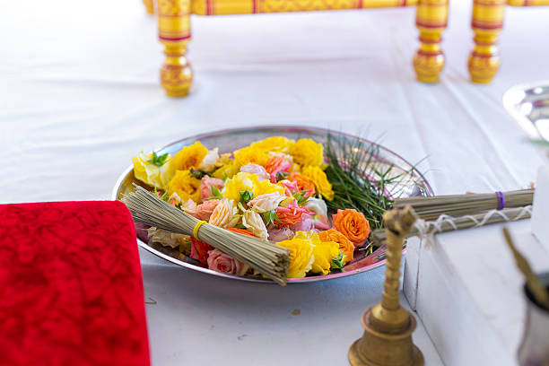 istock Indian traditional wedding ceremony ritual items close up 2247226013