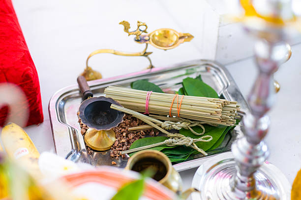 istock Indian traditional wedding ceremony ritual items close up 2247226018
