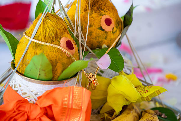 istock Indian traditional wedding ceremony ritual items close up 2247226071