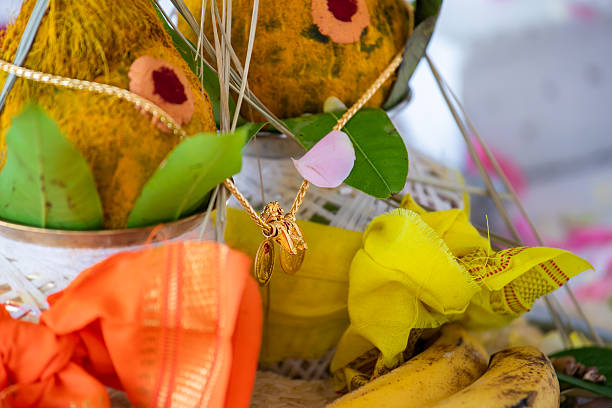 istock Indian traditional wedding ceremony ritual items close up 2247226088