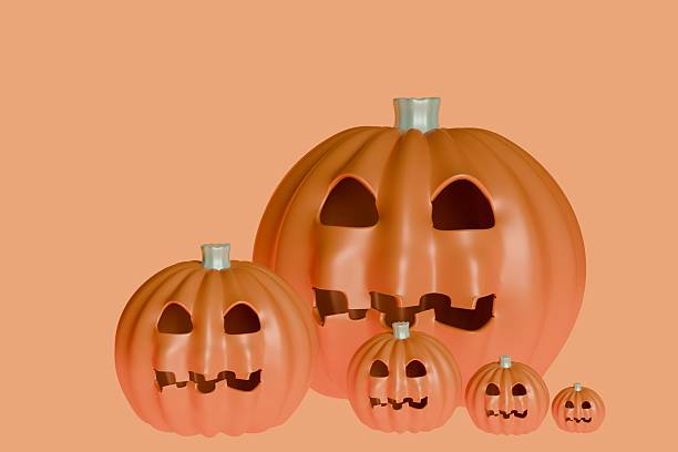 orange halloween pumpkin border background