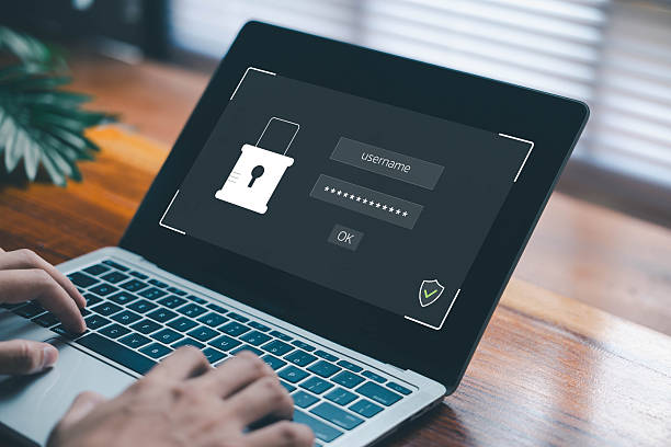 istock Businessman typing on laptop with digital login interface, illustrating cybersecurity, data protection, secure access, authentication, online privacy concept. technology solutions, cyber information 2247233537