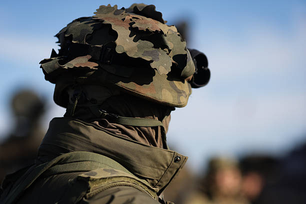 Polish soldiers troop during ceremony of the Independence Day 11th of November