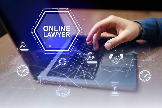 istock Hands typing on laptop keyboard while online lawyer services are displayed on screen 2247235493
