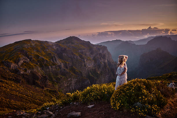 istock Carefree woman during spring day on a mountain. 2247236583