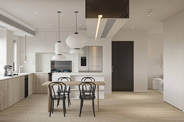 istock Neutral Contemporary Lounge Interior with Cove Lighting and Light Wood Flooring 2247252779