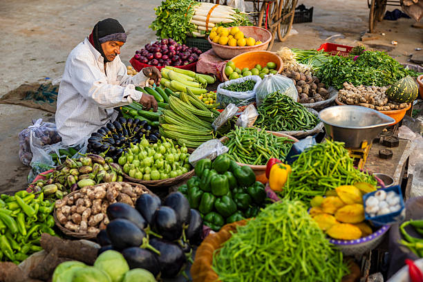 istock Morning vegetable vendor stall, Jaipur, India 2247254446