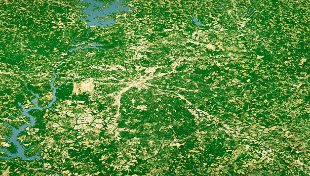 istock Mecklenburg County NC Satellite Landscape View 3D Render Color 2247255486