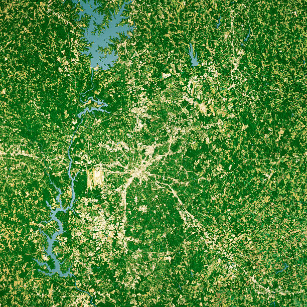 istock Mecklenburg County NC Satellite Topographic Map 3D Render Color 2247255542