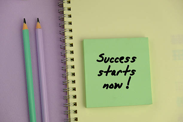 istock Success starts now written on notepad on clean desk 2247260411