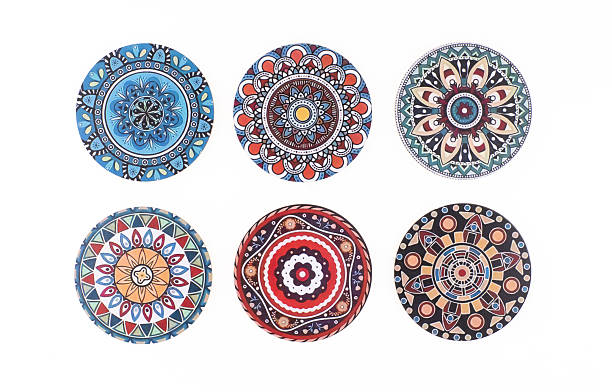 istock Set of decorative circles with abstract ornament isolated on white background 2247262708