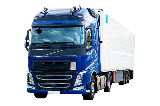 istock Blue Cargo Truck with White Trailer 2247271400