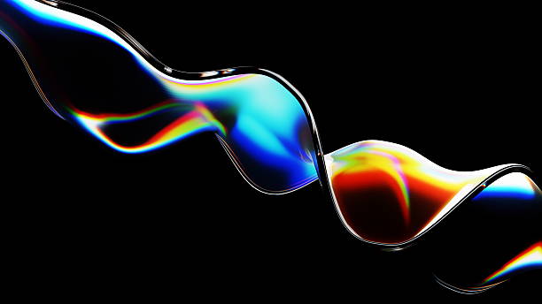 istock Bright colors swirl and flow in a fluid wave design against a dark background, offering a captivating visual experience that draws attention and sparks imagination. 3d render 2247272152