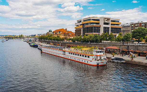 istock Large passenger river cruise ship on Vltava. 2247274795