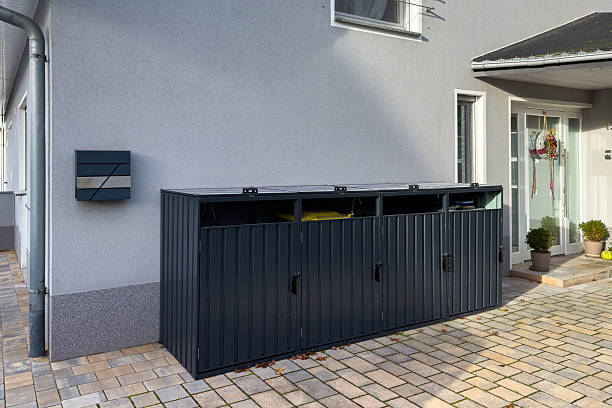 istock Storage solution for outdoor waste bins near modern house 2247276546