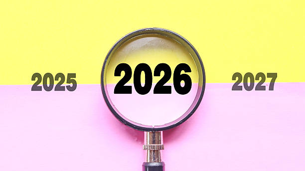 istock New Year 2026 is enlarged using a magnifying glass. 2026 highlighted through a magnifying glass, with 2025 and 2027 displayed on each side 2247276822
