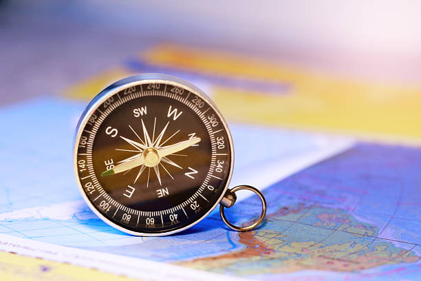 istock Retro compass and terrain map. Travel and leisure concept. 2247282981
