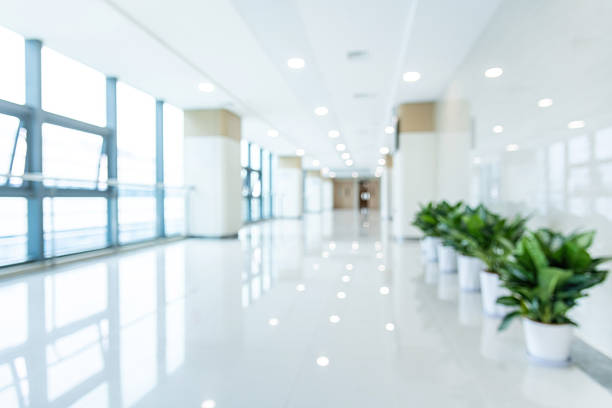 Modern corridor which can be used hotel, school or hospital scenes. ( 3d render )