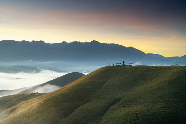 Beautiful morning mist  Phu Hua Lon, Xaysomboun, Laos. It is the most suitable place for relaxation and travel.