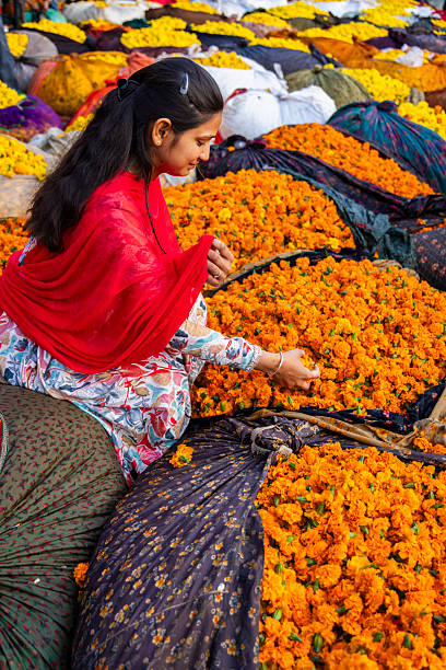 istock Marigold Market Morning — Jaipur, India 2247302498