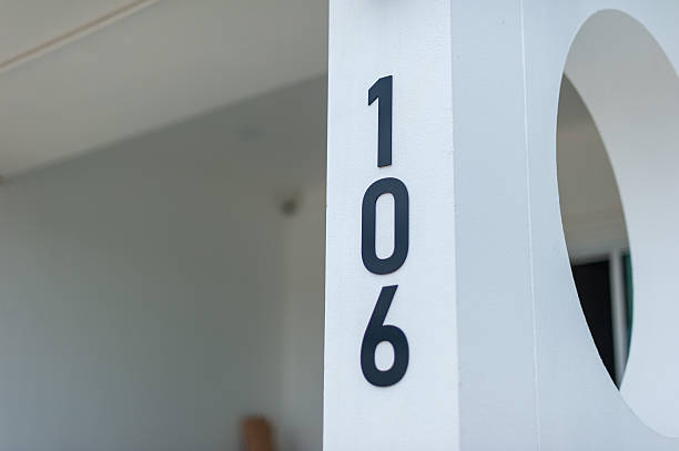 istock Room number 106 modern interior design hotel setting minimalist environment close-up view 2247302599
