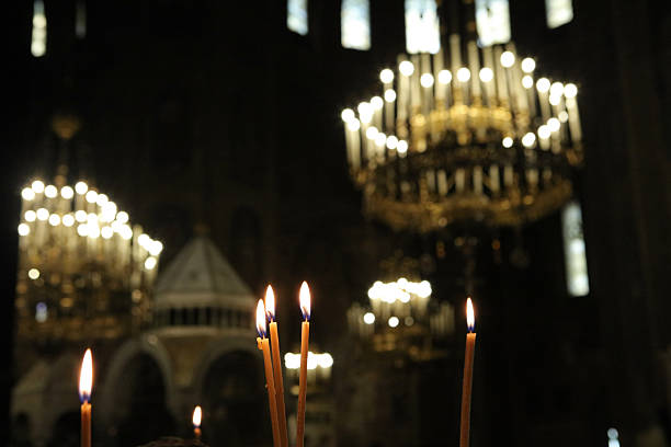 istock Candles in Saint Alexander Nevsky Cathedral, Sofia, Bulgaria 2247305541