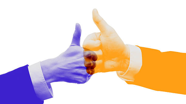 istock Colorful composition of hands showing thumbs up symbolizing approval and customer satisfaction 2247305711