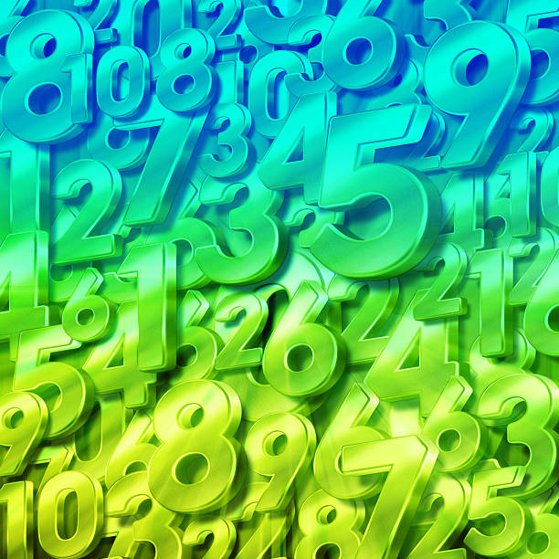 istock Lots of large and small math numbers superimposed on the green and blue color background, number, fantasy, fashion, colorful, decor, decoration, copy space 2247307439