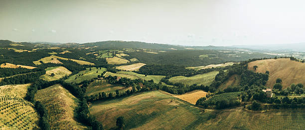 summer italian countryside aerial view