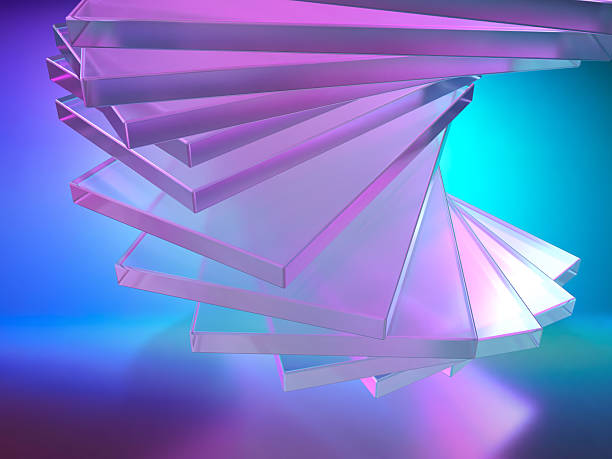 istock 3D illustration of overlapping crystal glass 2247317110