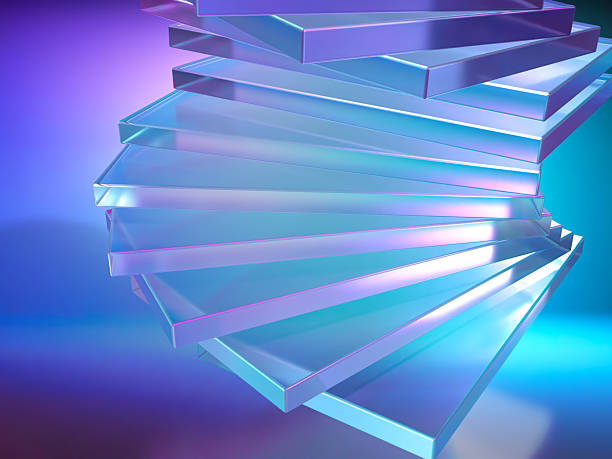 istock 3D illustration of overlapping crystal glass 2247317117