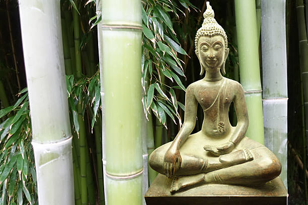 Buddhism Sculpture in a bamboo forest Zen Serenity Meditation