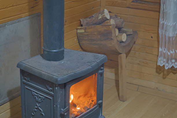 a new fireplace with wood