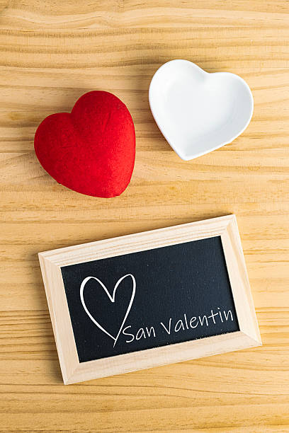 istock Blackboard, red heart, and white plate for Valentine's Day 2247327498