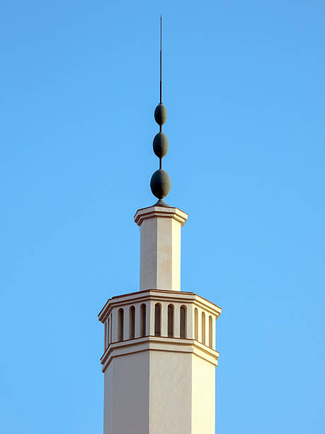 View of the top of the old building in the Alameda Principal street in Málaga, Spain
