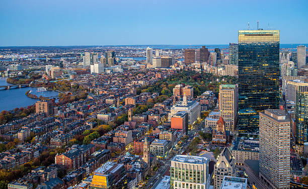 istock Boston Skyline Aerial View at Dusk 2247334334
