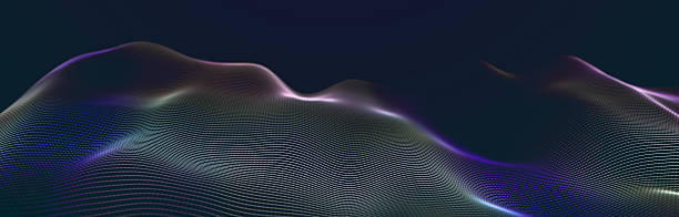 istock Colored music surface. Beautiful curved wave on a dark background. Digital technology background. 3D 2247336679