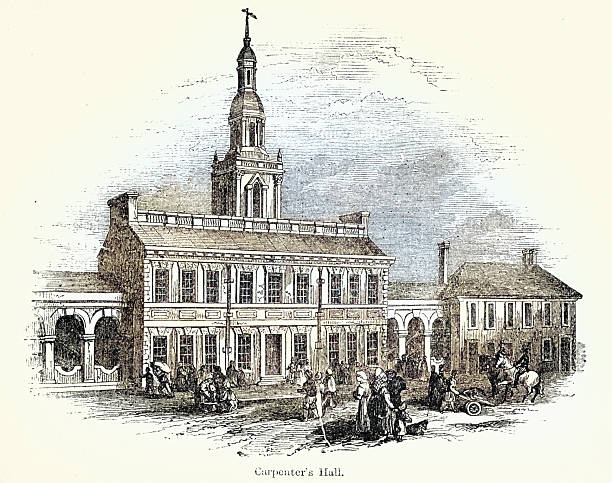 Carpenters' Hall, in Philadelphia, Pennsylvania, History, 18th Century, Vintage illustration