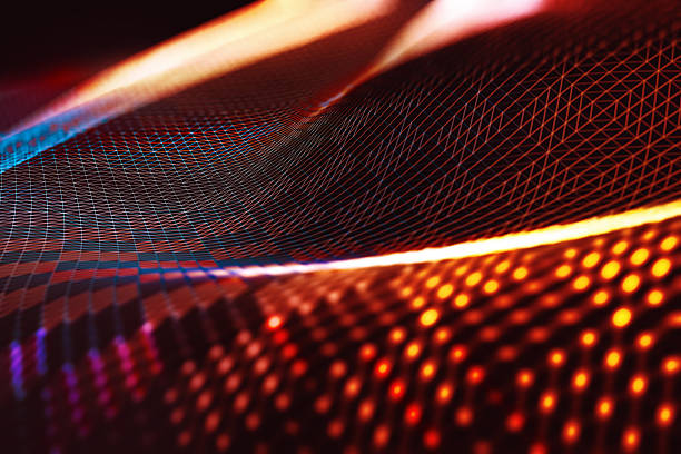 istock Mesh or net with lines and geometrics shapes detail.3d illustration 2247342086
