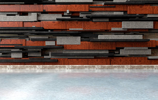 istock Abstract wood background of modern architecture.3d illustration 2247345924