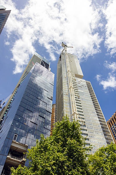 istock Construction of skyscrapers in the city, background with copy space 2247346618