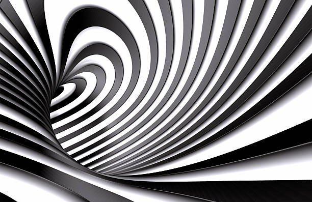 istock Abstract spiral background in black and white pattern.3d illustration 2247347170