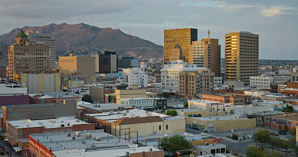 istock Franklin Mountains and Downtown El Paso, TX During Golden Hour - Aerial 2247347751