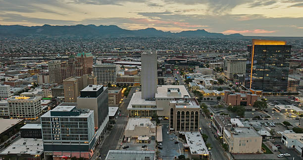 istock Aerial One-Point Perspective Looking Southwest Over Downtown El Paso, TX 2247347755