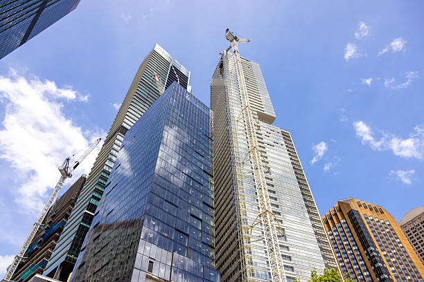 istock Construction of skyscrapers in the city, background with copy space 2247351031