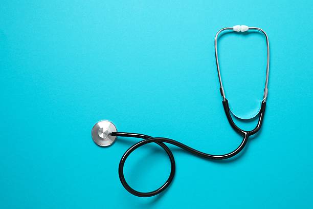 istock Top view of stethoscope on blue background, space for text 2247353561
