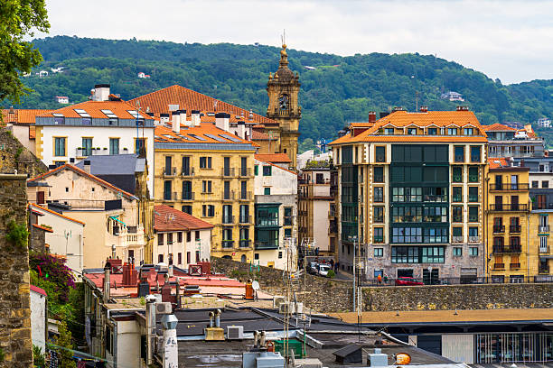 San Sebastian, Spain - June 18, 2025: View of old town in San Sebastian, Spain