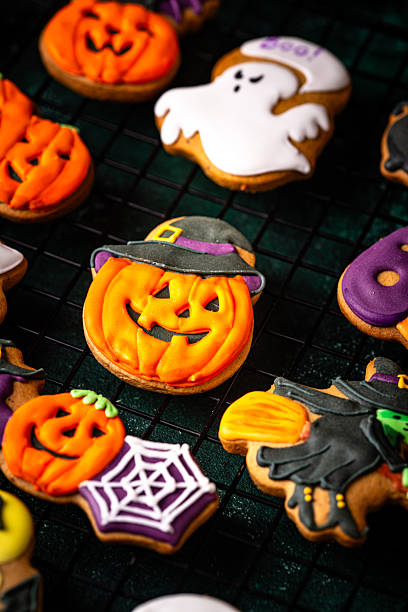 istock Halloween cookies in shape of ghost, jack-o-lantern and skull 2247369561